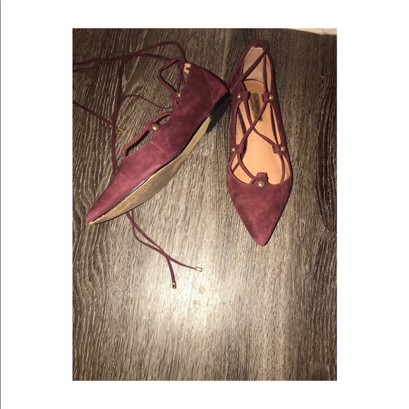 Halogen Women's Bordeaux Pointy Toe Ghillie Suede - Picture 3 of 5